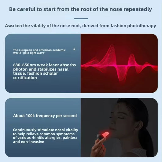 Cordless Red Light Nasal Therapy Device – Rhinitis Relief & Nasal Ventilation Massager